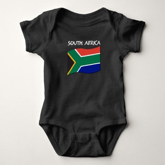 Zuid-Afrikaanse vlag Baby één stuk zwart II Romper (Voorkant)