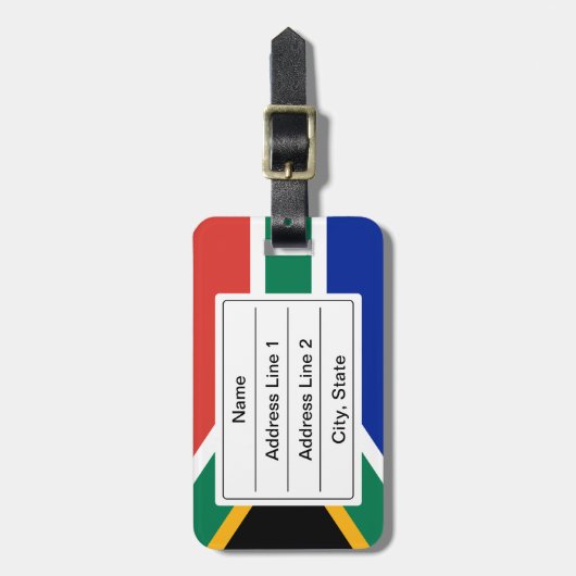 Zuid-Afrikaanse vlag Bagagelabel (Voorkant verticaal)