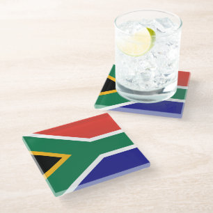 Zuid-Afrikaanse vlag Glazen Onderzetter