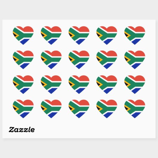 zuid - afrikaanse vlag hart sticker (Vel)