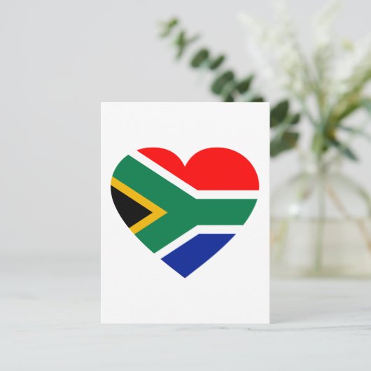 Zuid-Afrikaanse vlag Heart Briefkaart (Staand voorkant)