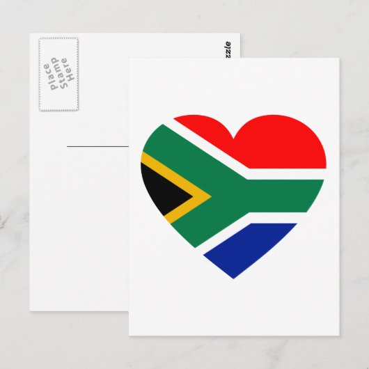 Zuid-Afrikaanse vlag Heart Briefkaart (Voorkant / Achterkant)