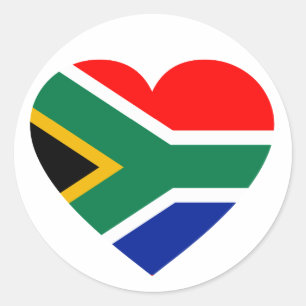 Zuid-Afrikaanse vlag Heart Ronde Sticker