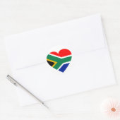 Zuid-Afrikaanse vlag Heart Ronde Sticker (Envelop)