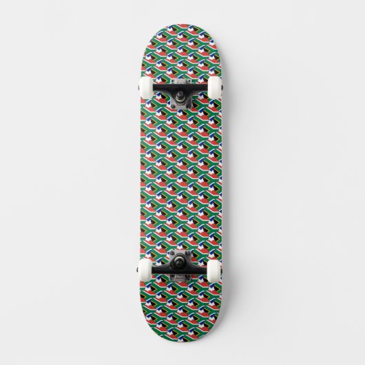 Zuid-Afrikaanse vlag kleuren harten patroon patrio Persoonlijk Skateboard (Voorkant)