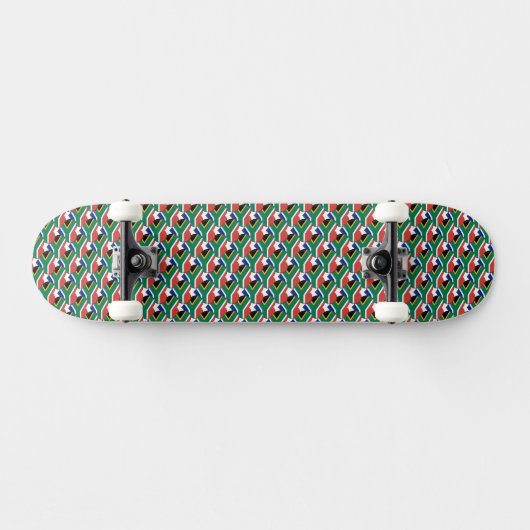 Zuid-Afrikaanse vlag kleuren harten patroon patrio Persoonlijk Skateboard (Horizontaal)