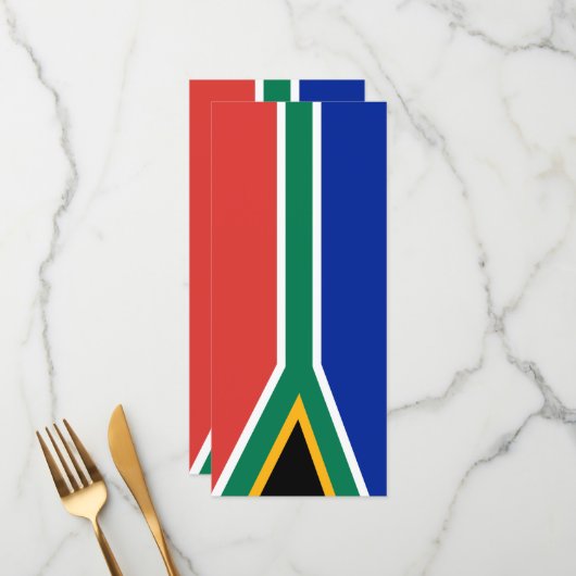 Zuid-Afrikaanse vlag Menu (Voorkant / Achterkant in situ)