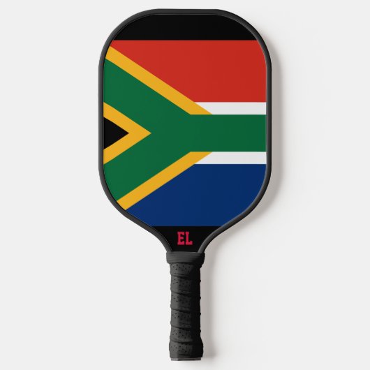 Zuid-Afrikaanse vlag met Initiaal Pickleball Paddle (Voorkant)