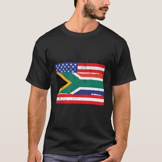 Zuid-Afrikaanse vlag ontdaan T-shirt (Voorkant)