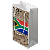 Zuid-Afrikaanse vlag op boomschors Klein Cadeauzakje (Voorkant Gekanteld)