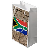 Zuid-Afrikaanse vlag op boomschors Klein Cadeauzakje (Achterkant Gekanteld)