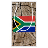 Zuid-Afrikaanse vlag op boomschors Klein Cadeauzakje (Voorkant)