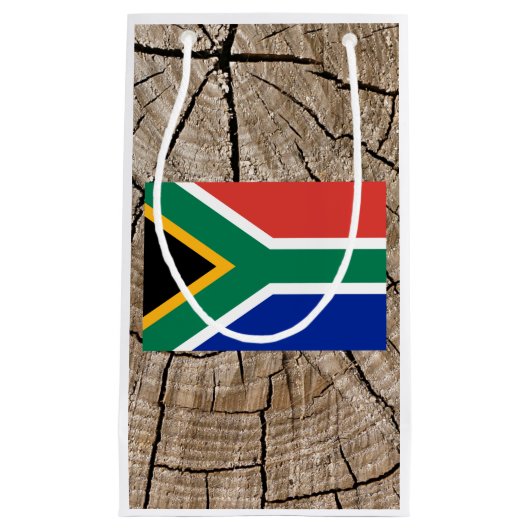 Zuid-Afrikaanse vlag op boomschors Klein Cadeauzakje (Voorkant)