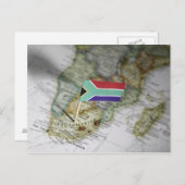 Zuid-Afrikaanse vlag op kaart (Voorkant / Achterkant)