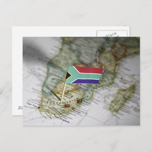 Zuid-Afrikaanse vlag op kaart (Voorkant / Achterkant)