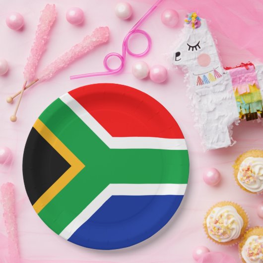 Zuid-Afrikaanse vlag Papieren Bordje (Feest)
