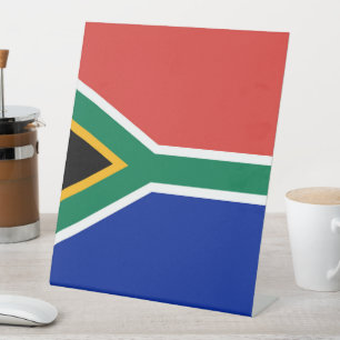 Zuid-Afrikaanse vlag Reclamebord Met Voetstuk