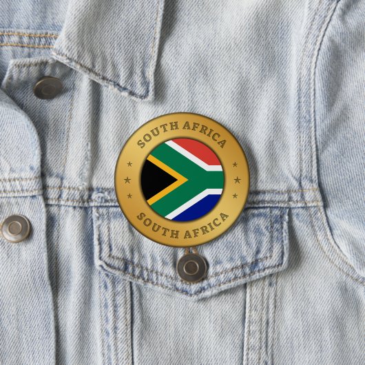 Zuid-Afrikaanse vlag Ronde Button 7,6 Cm (In situ)