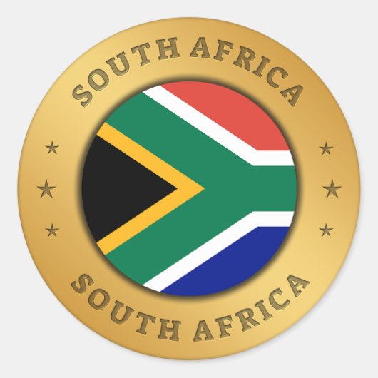 Zuid-Afrikaanse vlag Ronde Sticker (Voorkant)