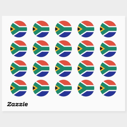 Zuid-Afrikaanse vlag Ronde Sticker (Vel)