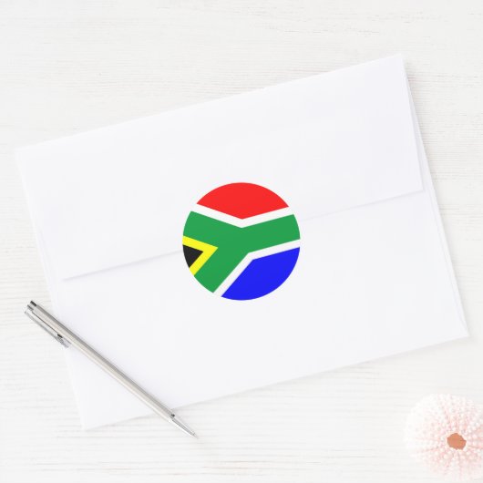 Zuid-Afrikaanse vlag Ronde Sticker (Envelop)