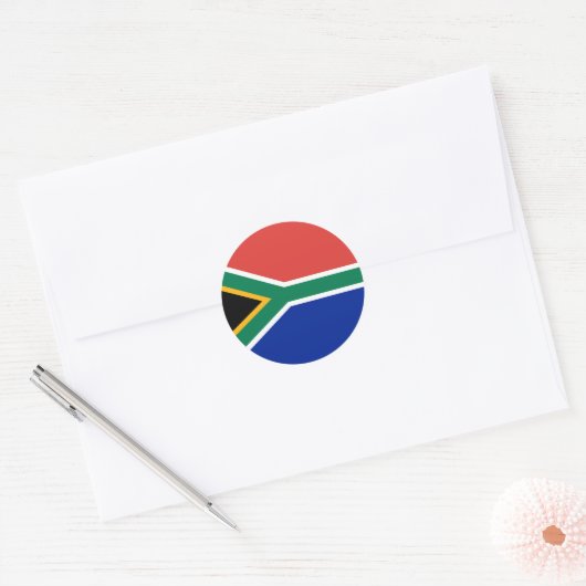 Zuid-Afrikaanse vlag Ronde Sticker (Envelop)
