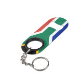 Zuid-Afrikaanse vlag Sleutelhanger Flessenopener (Achterkant Gekanteld)