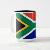 Zuid-Afrikaanse vlag Tweekleurige Koffiemok (Voorkant links)