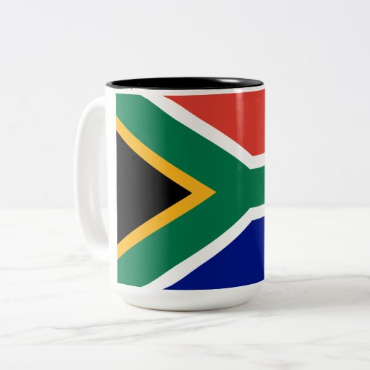 Zuid-Afrikaanse vlag Tweekleurige Koffiemok (Voorkant links)