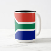 Zuid-Afrikaanse vlag Tweekleurige Koffiemok (Voorkant rechts)