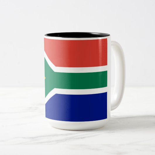 Zuid-Afrikaanse vlag Tweekleurige Koffiemok (Voorkant rechts)