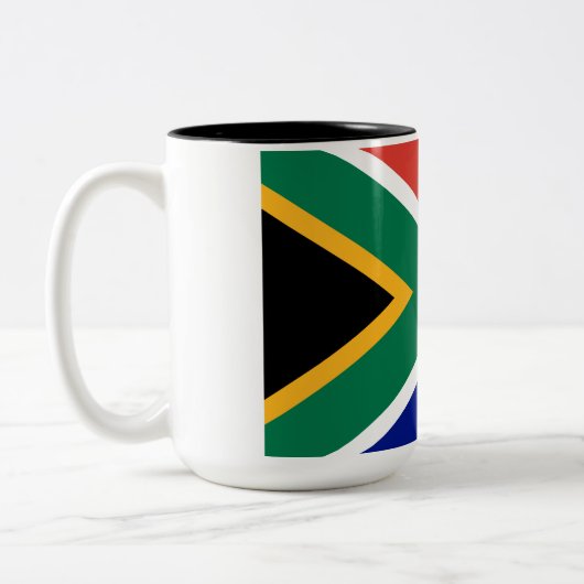 Zuid-Afrikaanse vlag Tweekleurige Koffiemok (Links)