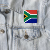 Zuid-Afrikaanse vlag Vierkante Button 5,1 Cm (In situ)
