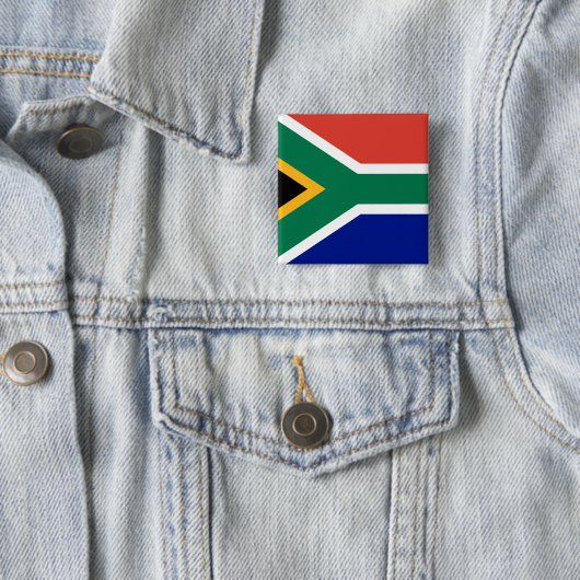 Zuid-Afrikaanse vlag Vierkante Button 5,1 Cm (In situ)