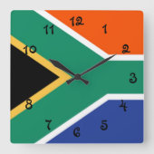 Zuid-Afrikaanse vlag Vierkante Klok (Voorkant)