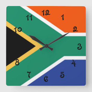 Zuid-Afrikaanse vlag Vierkante Klok