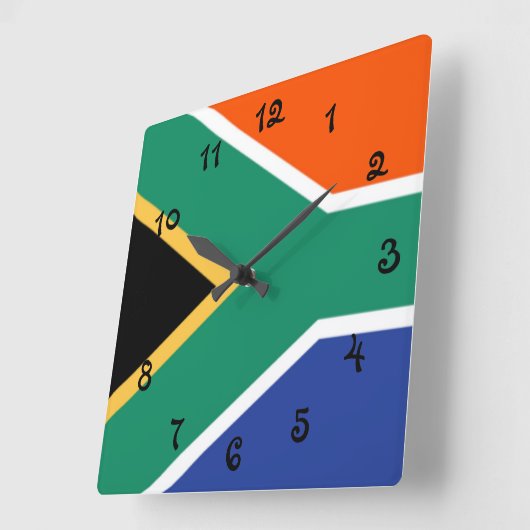 Zuid-Afrikaanse vlag Vierkante Klok (Hoek)