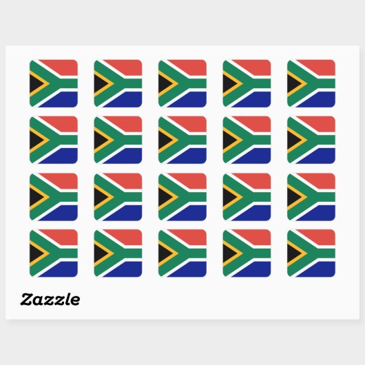 Zuid-Afrikaanse vlag Vierkante Sticker (Vel)