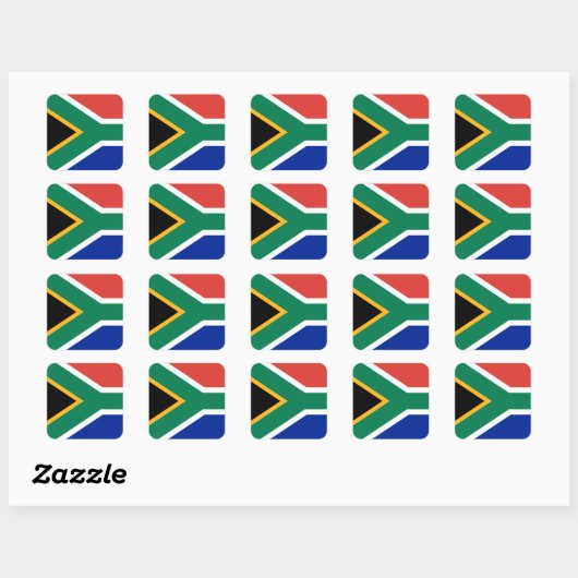 Zuid-Afrikaanse vlag Vierkante Sticker (Vel)