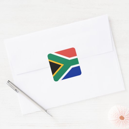 Zuid-Afrikaanse vlag Vierkante Sticker (Envelop)