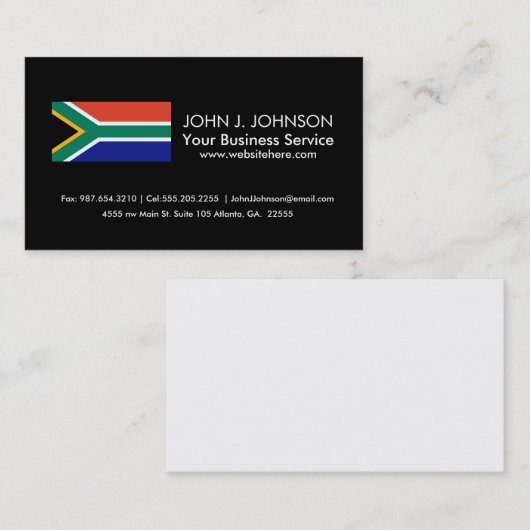 Zuid-Afrikaanse vlag Visitekaartje (Voorkant / Achterkant)