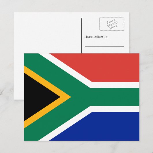 Zuid-Afrikaanse vlag, vlag van Zuid-Afrika Briefkaart (Voorkant / Achterkant)