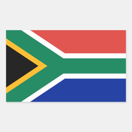 Zuid-Afrikaanse vlag, vlag van Zuid-Afrika Rechthoekige Sticker (Voorkant)