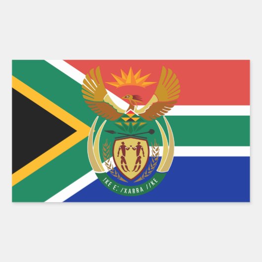 Zuid-Afrikaanse Vlag & Wapen, Zuid-Afrika Rechthoekige Sticker (Voorkant)