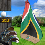 Zuid-Afrikaanse vlag & Zuid-Afrika monogramme Golf Golfhanddoek<br><div class="desc">Sport/Golf Towel: Zuid-Afrika en Zuid-Afrikaanse vlag met een monogramme 'eigen' naam aan de onderkant - houd van mijn land,  reizen,  vakantie,  patriotten / sportfans</div>