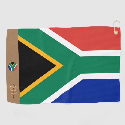 Zuid-Afrikaanse vlag & Zuid-Afrika monogramme Golf Golfhanddoek (Horizontaal)