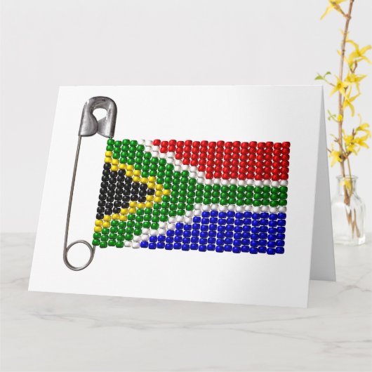 Zuid-Afrikaanse vlag Zulu Bead Kaart (Gele Bloem)