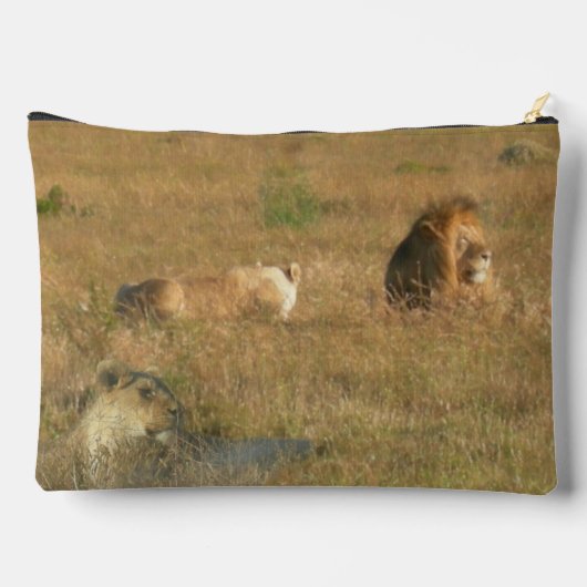 Zuid-Afrikaanse zebra's en leeuwen accessoire tas (Achterkant)