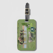 Zuid-Afrikaanse zebra's en leeuwen Bagagelabel (Voorkant (verticaal))