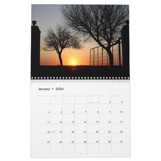 Zuid-Afrikaanse Zonsondergangen Kalender (Jan 2026)